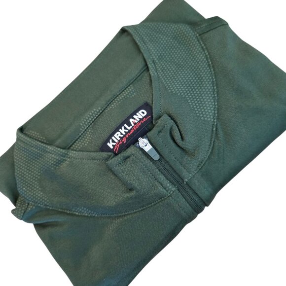 Kirkland Pullover Mens XL Green Camo Quarter Zip Sweater Performance Recycled - Picture 6 of 14